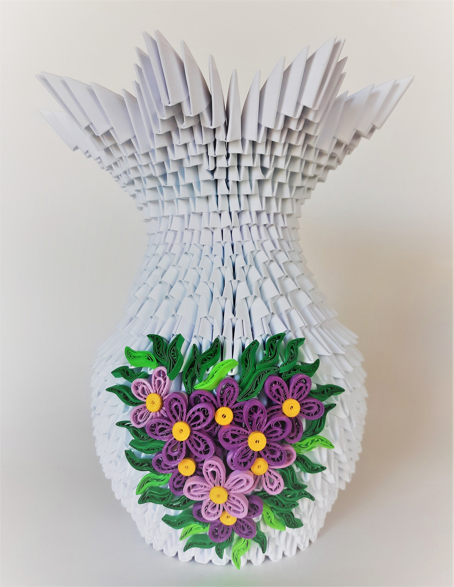 3D Origami Vase 3D Origami Flower Vase Handmade Origami Etsy