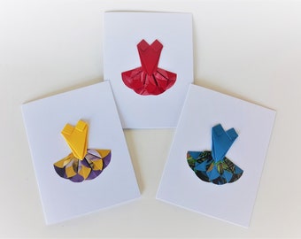 Handmade Origami Ballerina Dress Card, Dance Recital, Ballet card, Dance gift, Dance Teacher, Dance Birthday