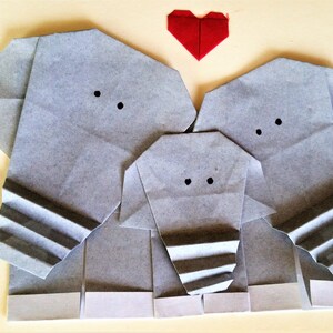 Origami Elephant Family Greeting Card First Baby Congratulation Card New baby Card image 5