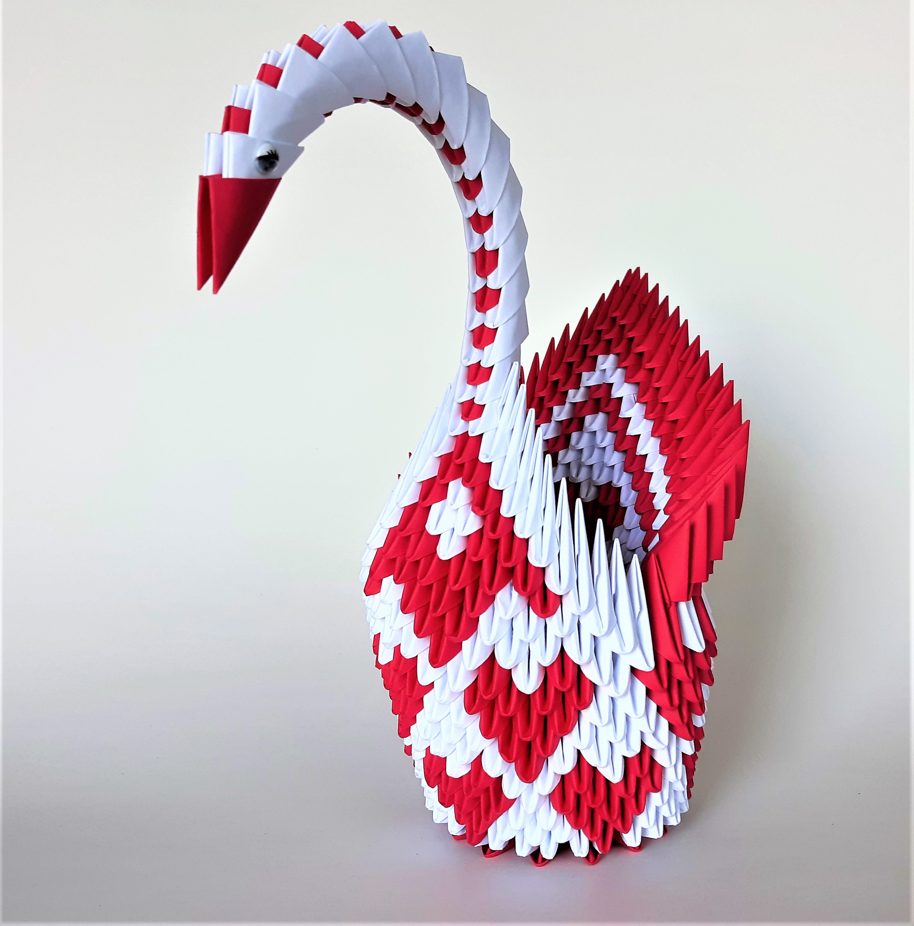 3D Handmade Large Origami Swan Red Etsy