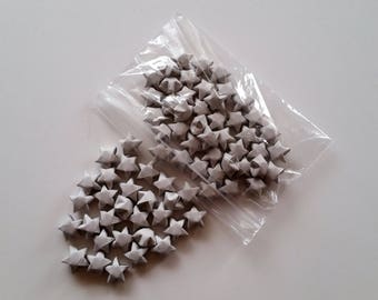 100 Gray Origami Lucky Stars