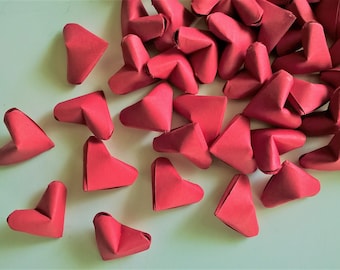 100 Red origami hearts