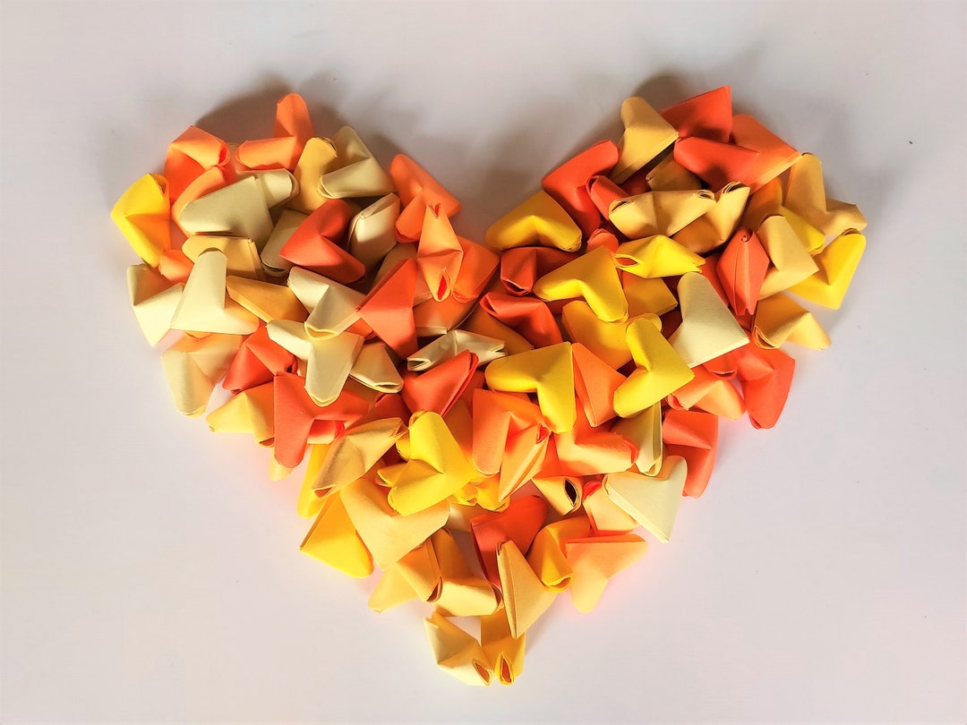 100 Autumn Fall Yellow Orange Gold Mix Color Origami Paper Etsy