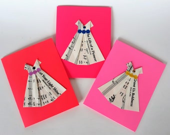 JW Cards, Origami JW Cards dresses with Kingdom song, JW cards for sisters