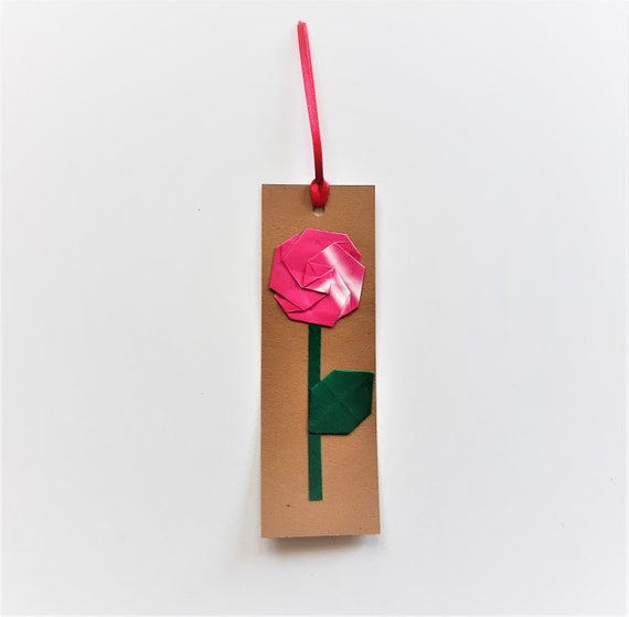 Lesezeichen Origami Papier Rose Bookmark Buch Club Geschenke Geschenke Für Leser Lesezeichen Für Oma Lesezeichen Für Mama Von Leesorigami