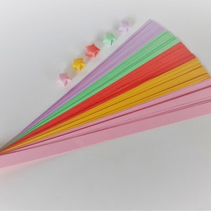 Origami lucky star paper strips, 100 count Pastel Delight Mix, Multicolor paper strips for origami stars