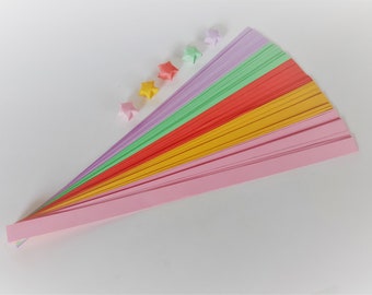 Origami lucky star paper strips, 100 count Pastel Delight Mix, Multicolor paper strips for origami stars