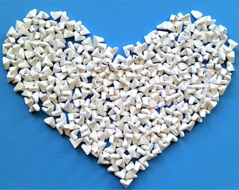 100 White Origami Hearts-Origami Paper hearts-3D Origami hearts-Wedding favor,
