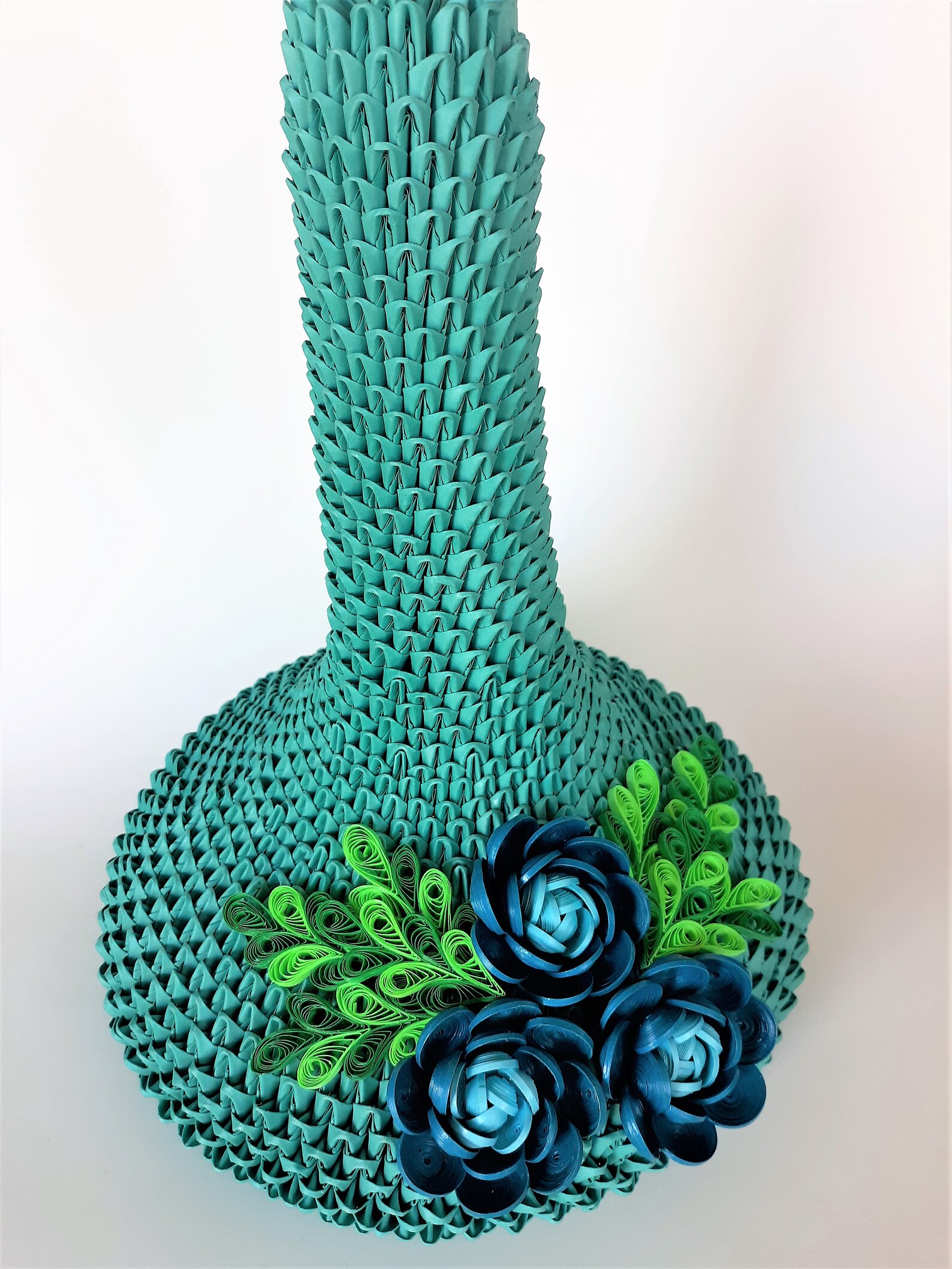 3D Origami Vase, 3D Origami Flower Vase, Handmade Origami Vase, Origami