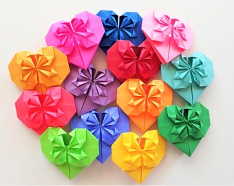 3D Origami Paper Hearts-Origami Hearts-Paper Hearts-Wedding Favor-Wedding Decoration (50)