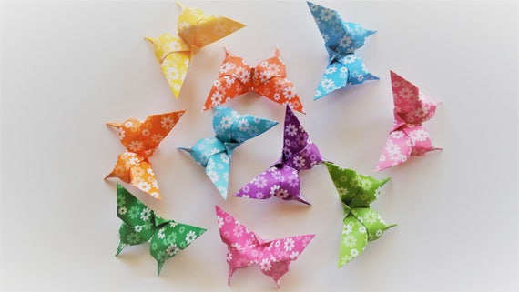 40 Origami Paper Butterfly Floral Pattern 1 Handmade Butterfly