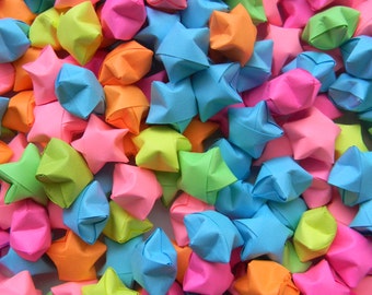 200 Neon Mix Origami lucky Stars