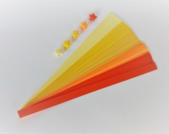 Origami lucky star paper strips, 100 count Sunrise Mix, orange/yellow mix, Multicolor paper strips for origami stars