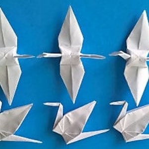 100 5.5&quot; Large White Origami Paper Cranes