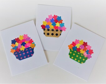 Origami Flowers Basket Greeting Card