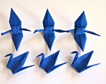 100 Medium Navy Blue Origami Paper Cranes, 3.5 " , Wedding Party decoration