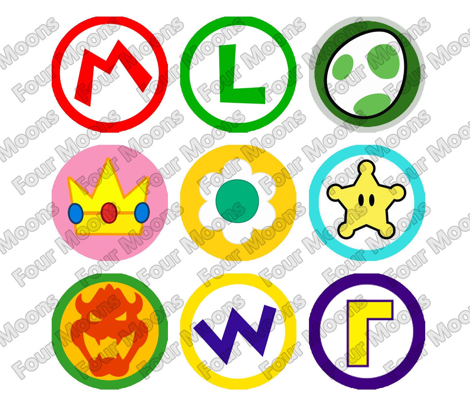 Mario Party/Mario Kart Button Set 15 Etsy