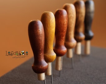 Beautiful felting needle holder made of wood in your desired color