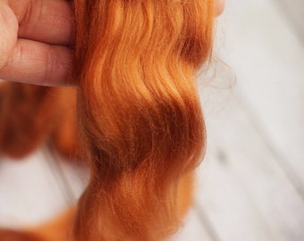 77,-Euro/1kg* Peigne en cheveux de fée/viscose 'Cinnamon' 50g - fibre végétalienne pour le feutrage à l'aiguille et l'artisanat
