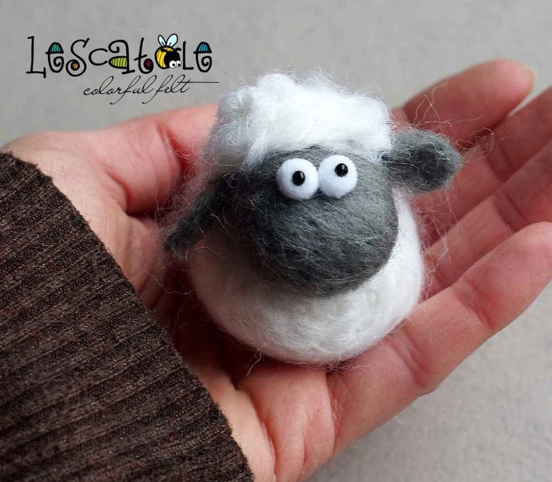 Needle felted sheep in desired colors image 1