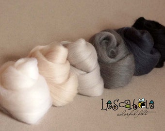 90,-Euro/1kg * comb pull set for felting - 60g pure wool (merino)