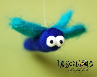 Needle felted dragonfly in desired colours