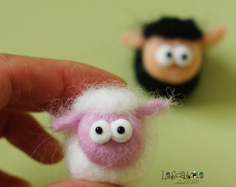 Felted mini sheep in desired colors
