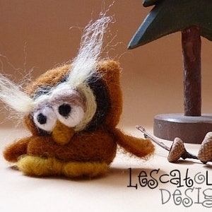 Funny little felt owl