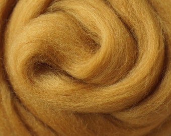 95,-Euro/1kg * 50g goldbraun Kammzug - reine Wolle (Merino)