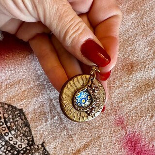 FANCIME Nazar Collana Y Con Occhio Malvagio Turco – Argento 925 Placcato Oro, Simbolo Di Protezione
