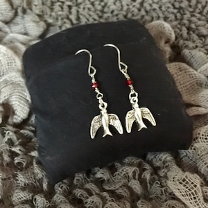 Crystal Dangle Earrings, Mockingjay Earrings, Red Crystal earrings