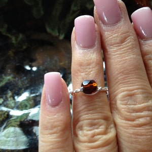 Midi ring, Silver and Fire Polished Czech Glass beaded adjustable Knuckle Ring