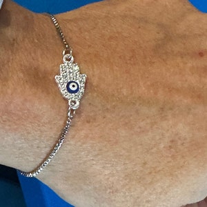Evil Eye Talisman Hamsa Bracelet, Good luck bracelet, gifts for her