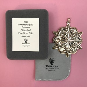 Vintage Waterford Sterling Silver Lismore Snowflake Ornament - 2006