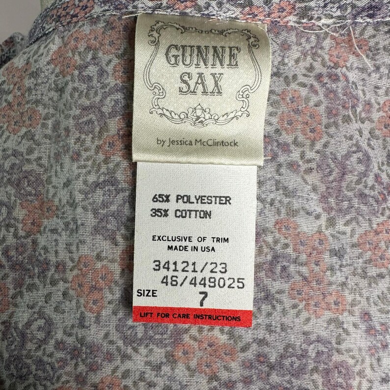 Vintage Gunne Sax by Jessica Mcclintock Prairie Cottagecore Dress NWT ...