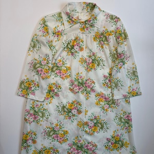 Vintage 1970er Jahre Full Snap Double Knit Robe / Mumu
