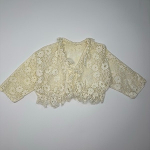 Vintage 1950’s Handmade Lace and Tulle Cropped Jacket Bolero - Wedding or Formal