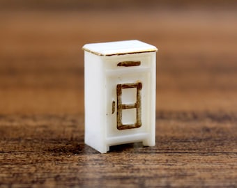 Micro Mini Cabinet, Quarter Scale Dollhouse, Plastic, 1:48, Vintage