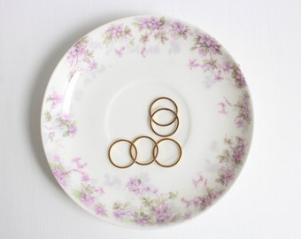 Vintage Ring Dish, Purple Ring Dish, Floral Ring Dish, Trinket Dish, Ring Dish, Jewelry Dish Limoges Dish Limoges Saucer Floral Jewelry Dish