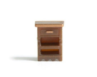 Micro Mini Nightstand, Quarter Scale Dollhouse, Plastic, 1:48, Vintage