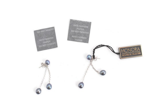 Vintage Honora Black Cultured Freshwater Pearl Con