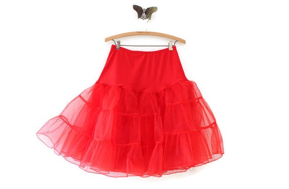 Vintage Red 26" Petticoat, Red Petticoat, Vintage