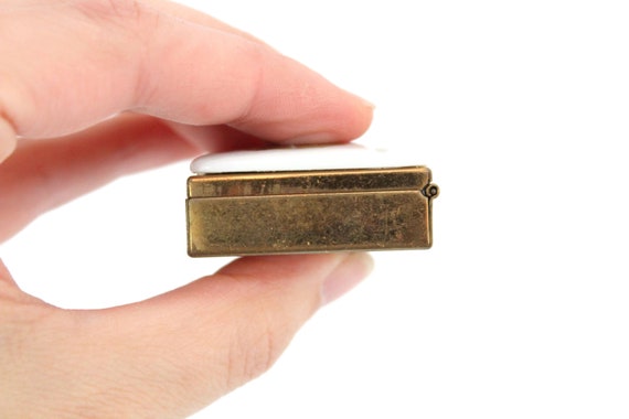 Limoges Fragonard Divided Pill Box or Case, Brass… - image 7