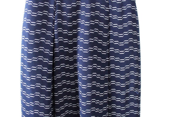 Navy Blue & Gray Patterned Dress, Geometric, Mod … - image 4