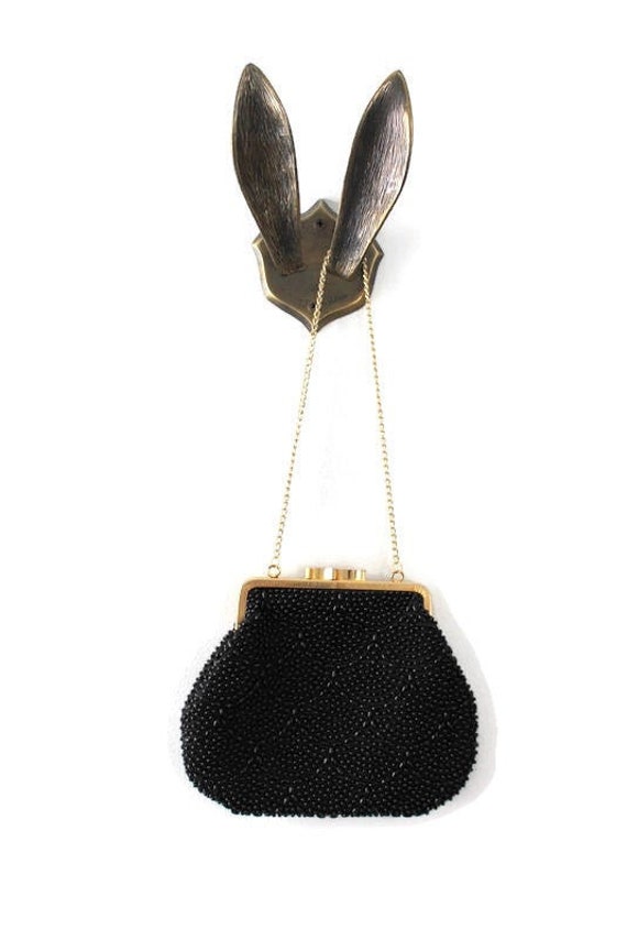 Black Purse, Beaded Purse, Black Beaded Purse, Bla
