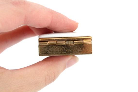 Limoges Fragonard Divided Pill Box or Case, Brass… - image 6