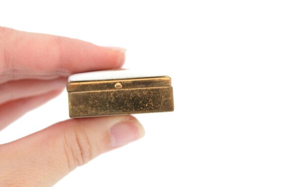 Limoges Fragonard Divided Pill Box or Case, Brass… - image 4