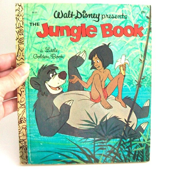 The Jungle Book, Little Golden Book, The Jungle Book Golden Book, Vintage Golden Book, Disney, Vintage Disney Book, Disney Golden Book, 1967