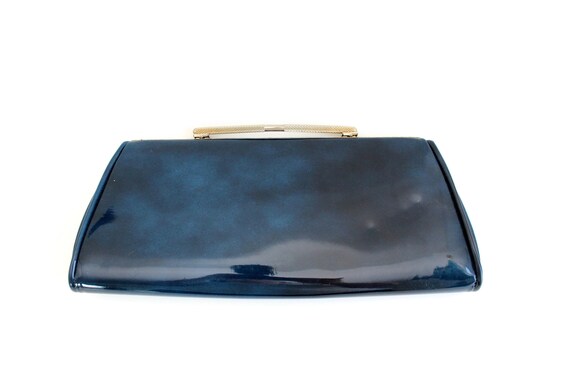 Vintage Navy Blue Marbled Clutch Purse, Navy Blue