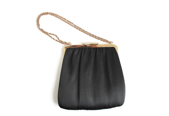 Black Purse, Satin Purse, Black Satin Purse, Black